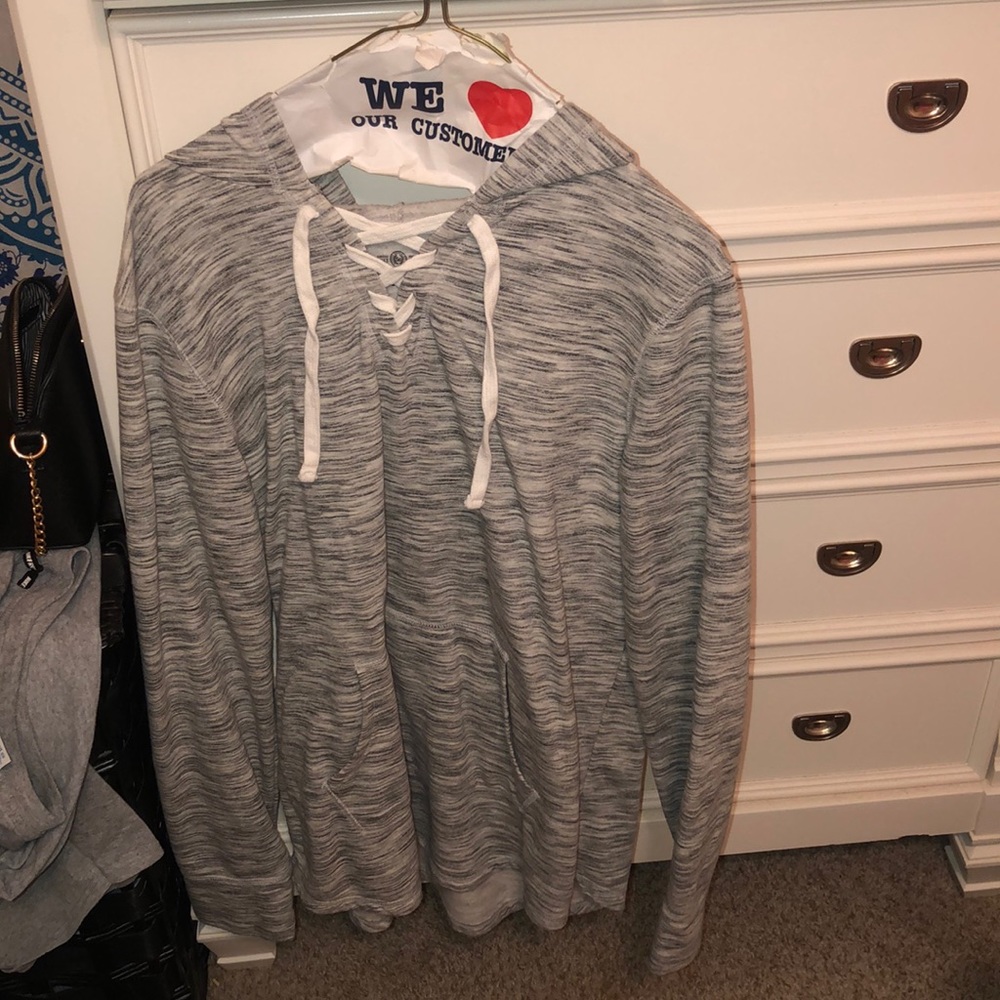 lace up hoodie